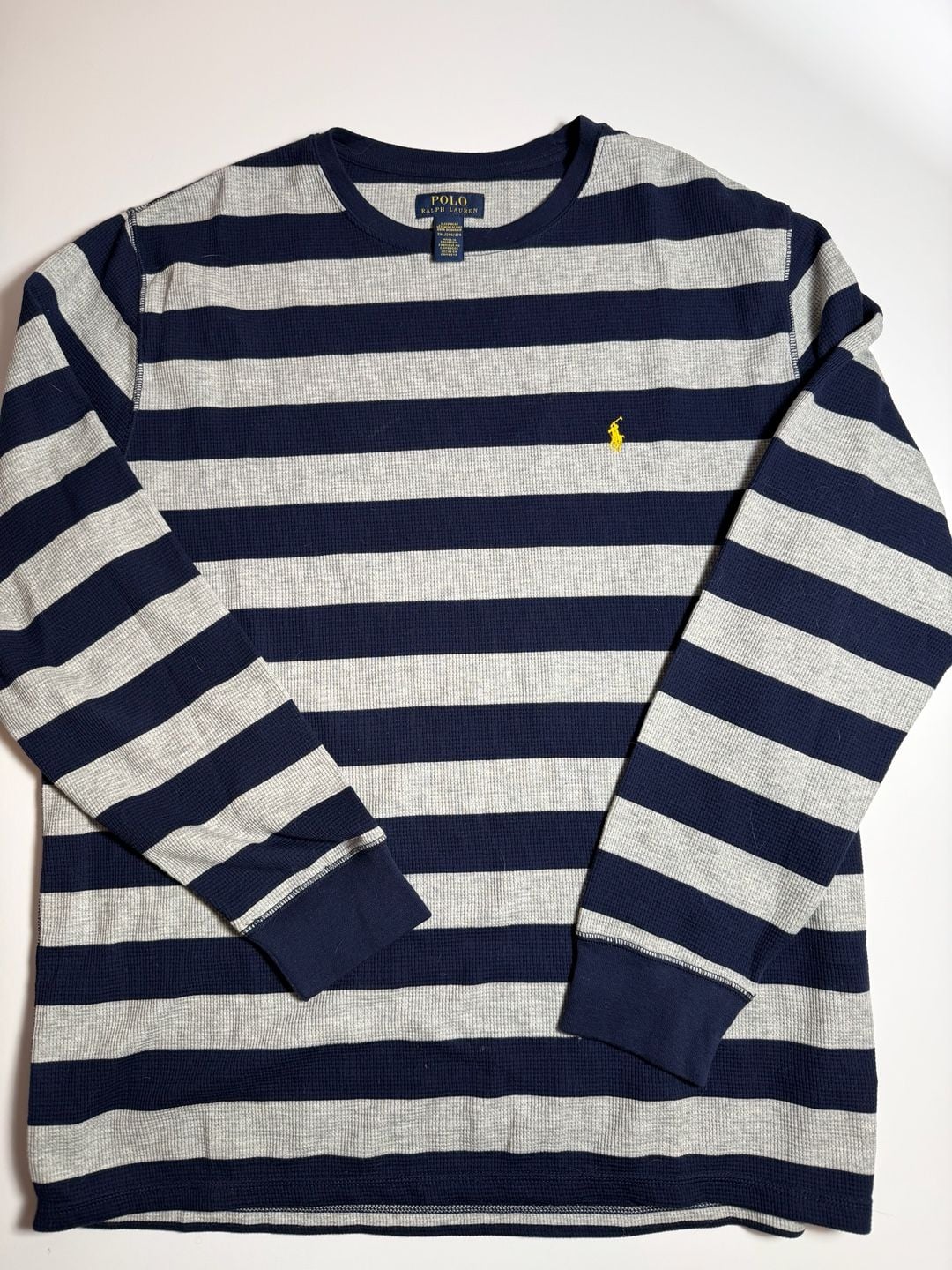 Polo Ralph Lauren Waffle-Knit Pajama Shirt Size 2XL Striped Thermal 2