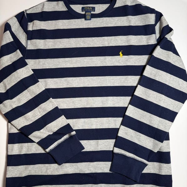 Polo Ralph Lauren Waffle-Knit Pajama Shirt Size 2XL Striped Thermal