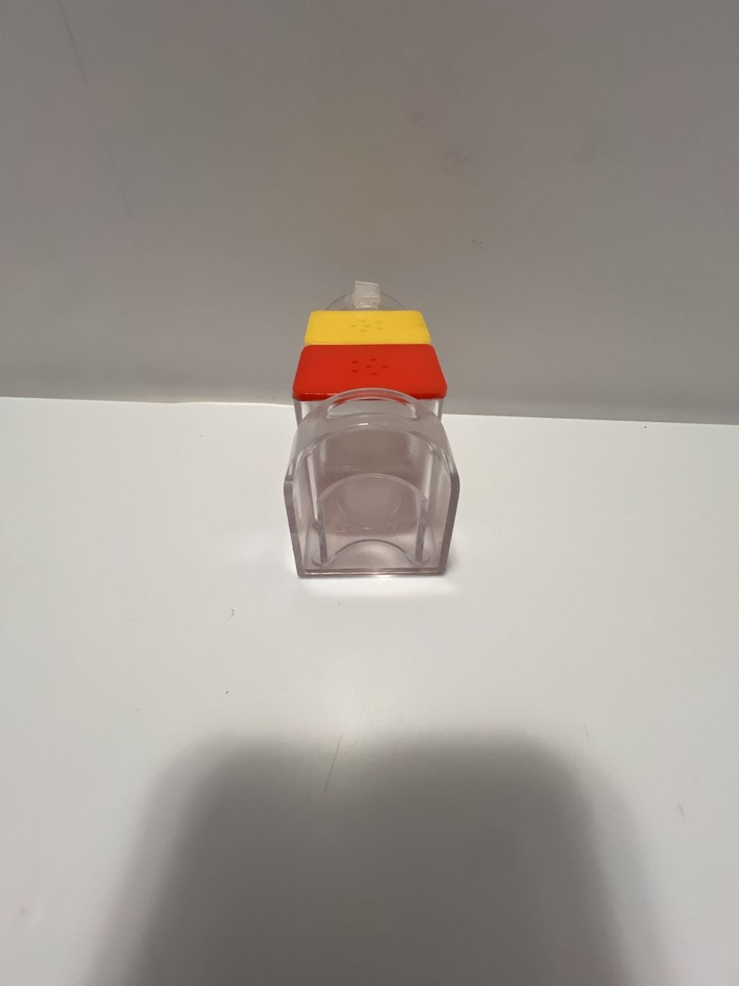 Vintage Clear Plastic Mailbox Salt and Pepper Shakers Toothpick Holder 3