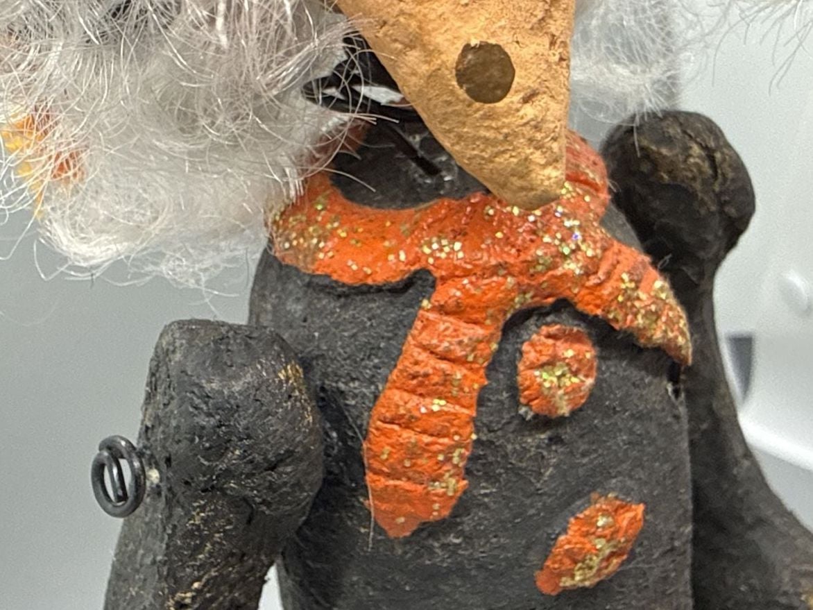 Monnie Wilson Halloween Bobber Witch Paper Mache 11.5” Folk Art Figurine Vtg  14