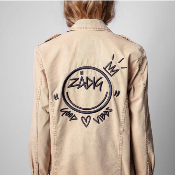 🔥🔥 Zadig & Voltaire Kid Cotton Jacket Good Vibes Sand Beige $398 Retail 🔥🔥