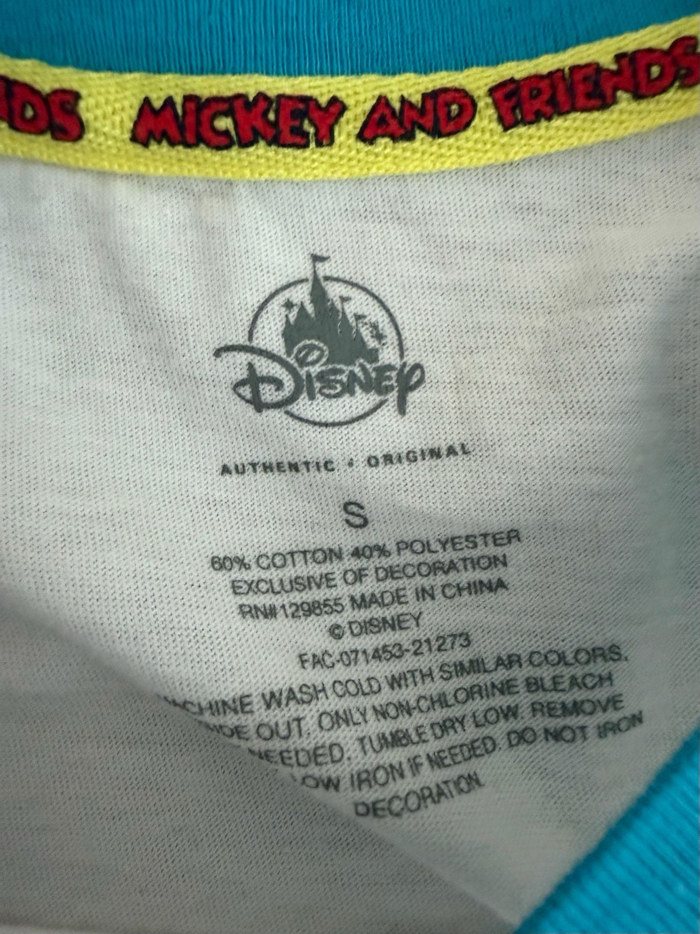 Disney Walt Disney World Ringer T-Shirt Size S White Mickey and Friends 4
