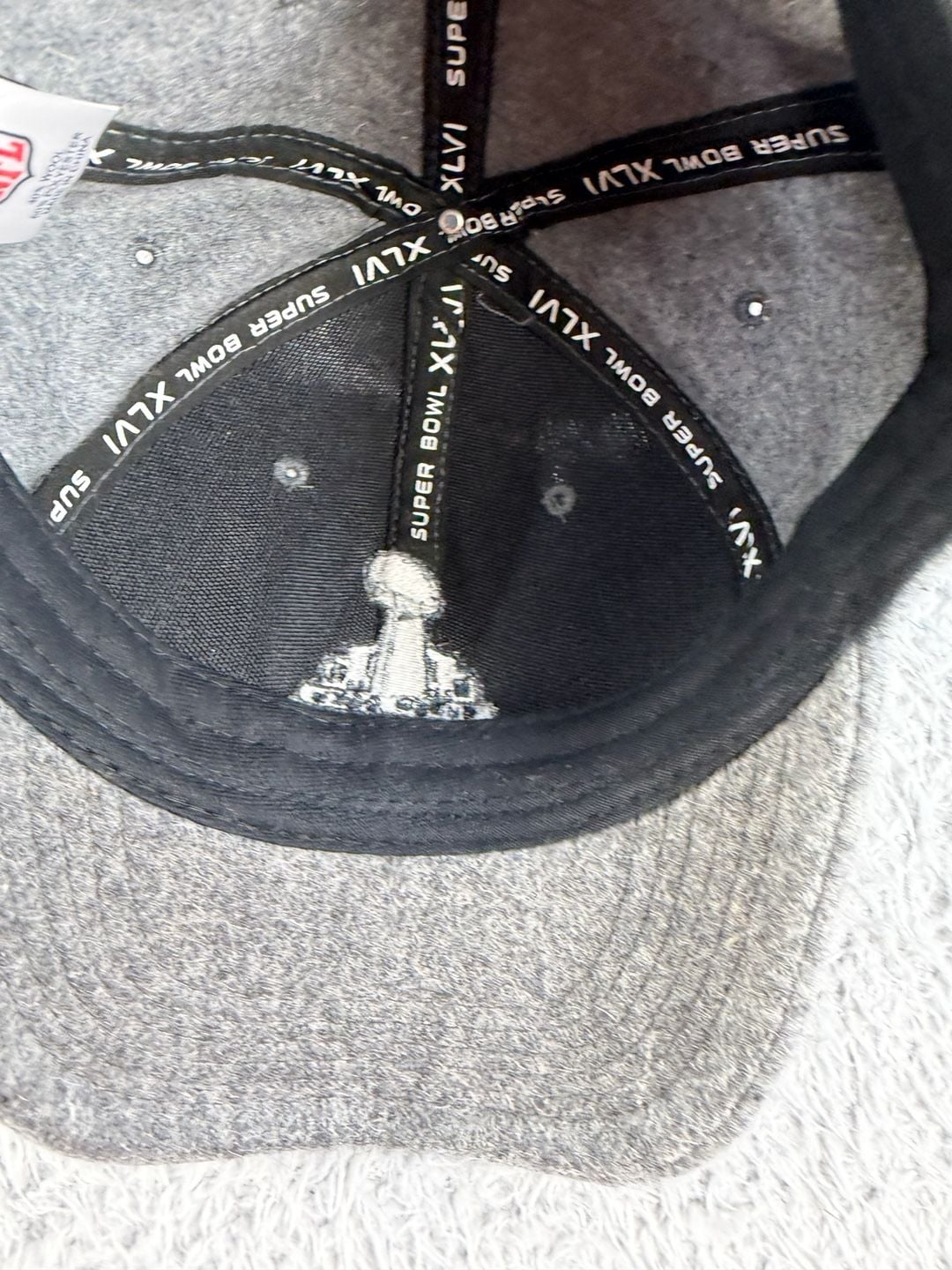 NFL Super Bowl XLVI Wool Baseball Hat Cap Gray 8