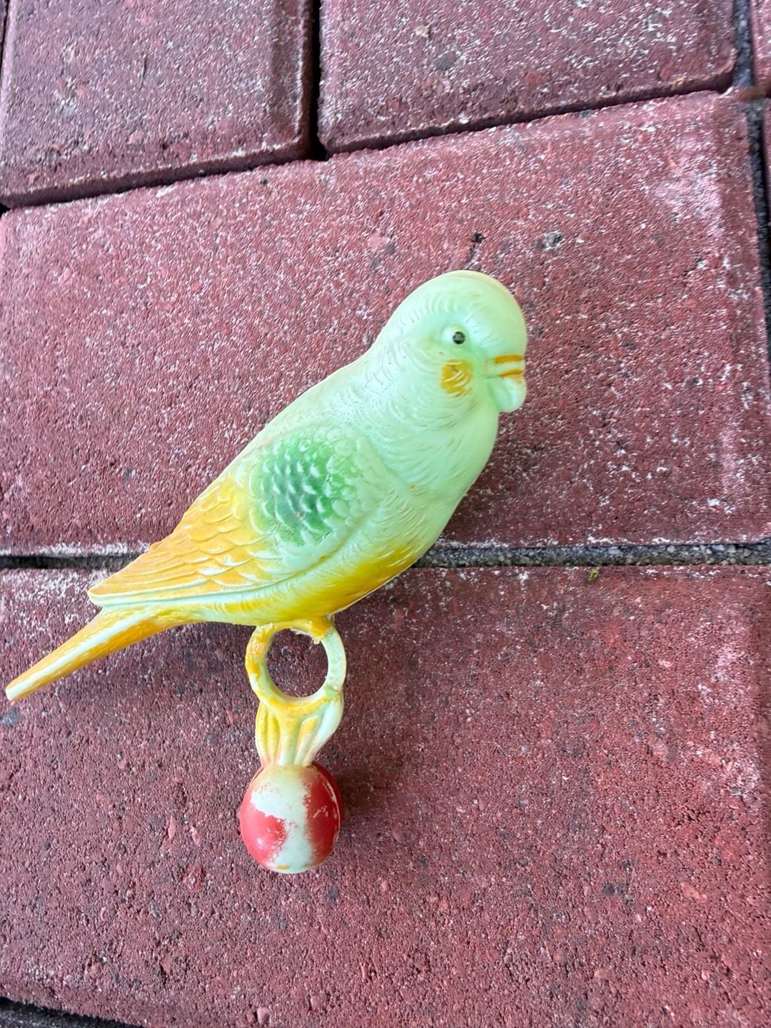 Vintage Plastic Budgie Parakeet Toy With Bell Rattle 1