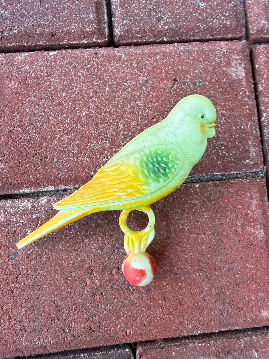 Vintage Plastic Budgie Parakeet Toy With Bell Rattle 2