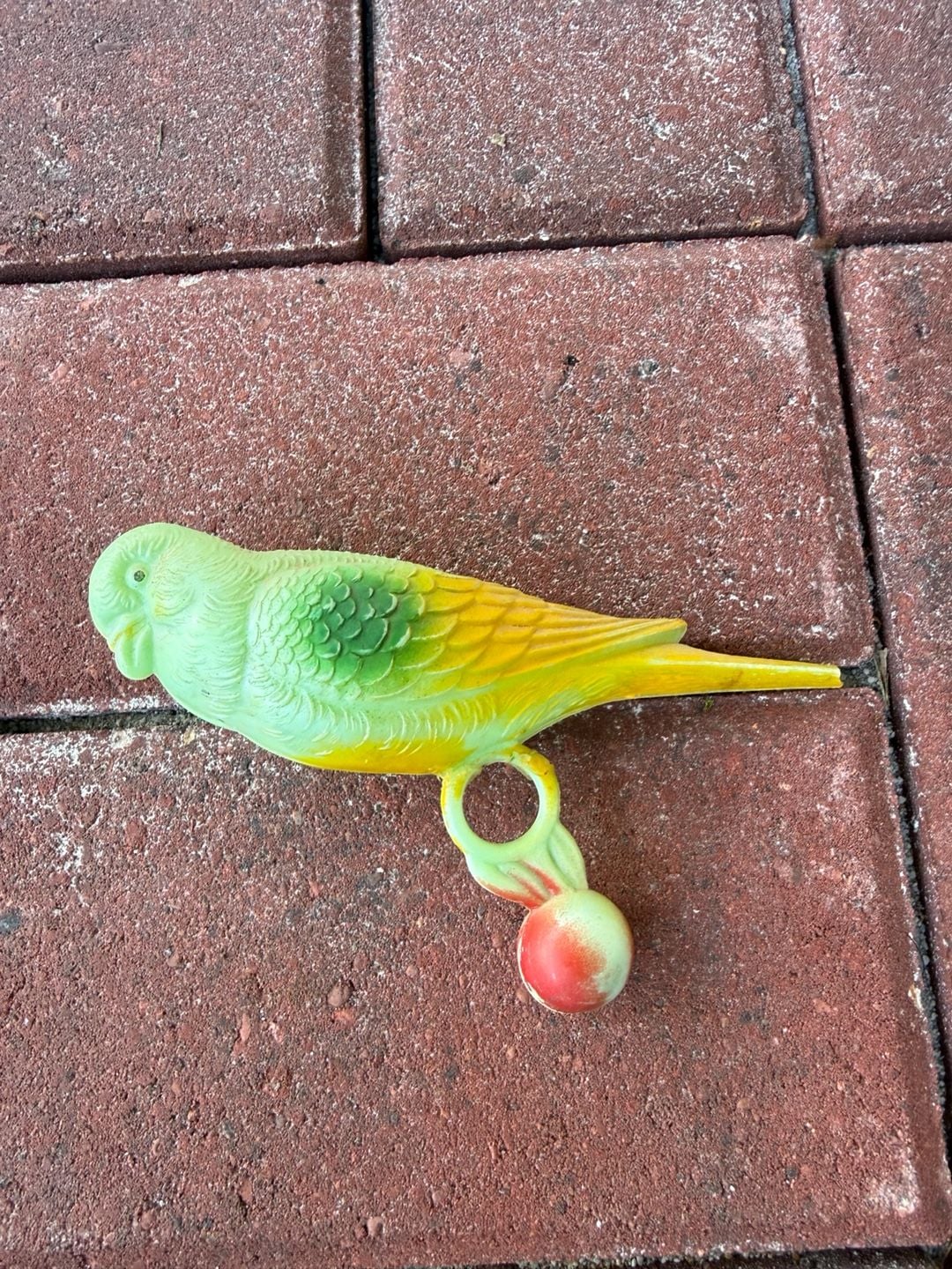 Vintage Plastic Budgie Parakeet Toy With Bell Rattle 3