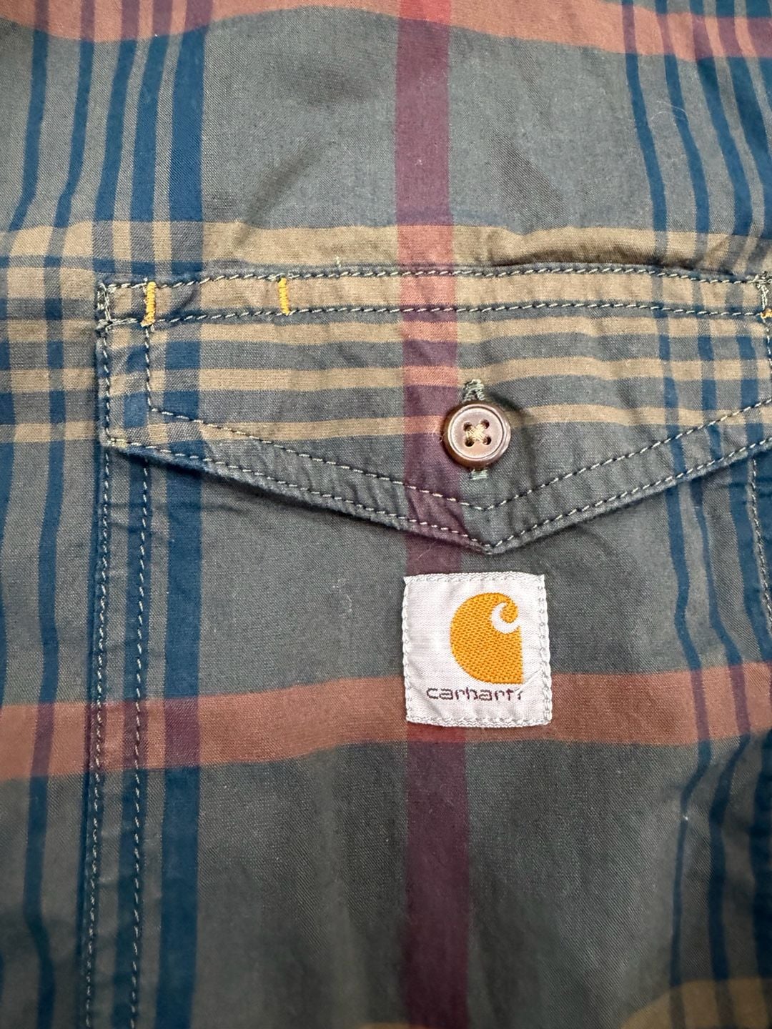 Carhartt Rugged Flex Relaxed Fit Plaid Shirt Size XL Green Long Sleeve 4