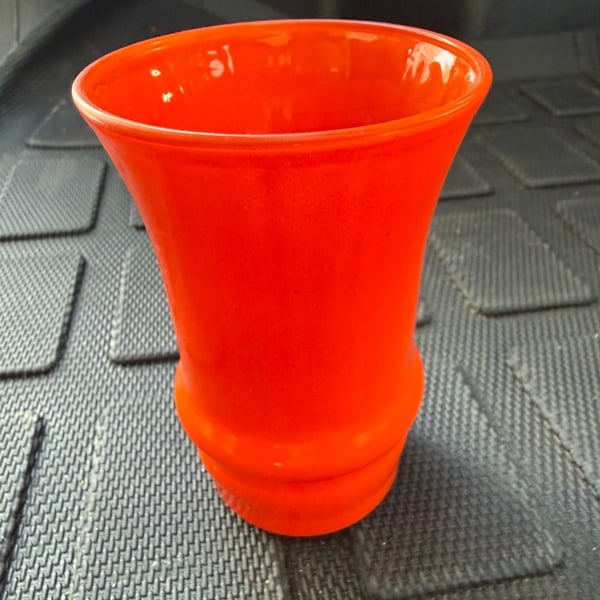 Blood Orange Depression Glass Vase or Drinking Glass