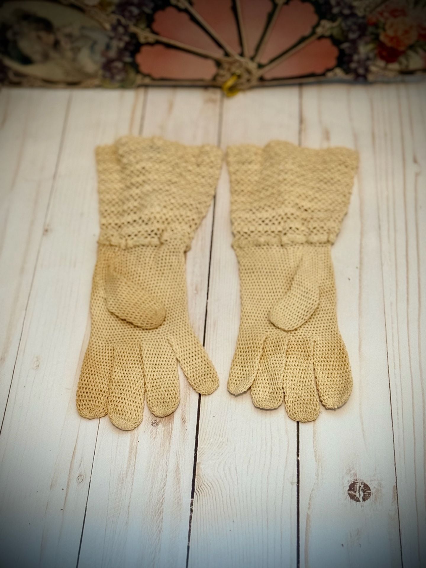 Hansen Gloves Size 6 1/2 Vintage Crochet Gloves 2