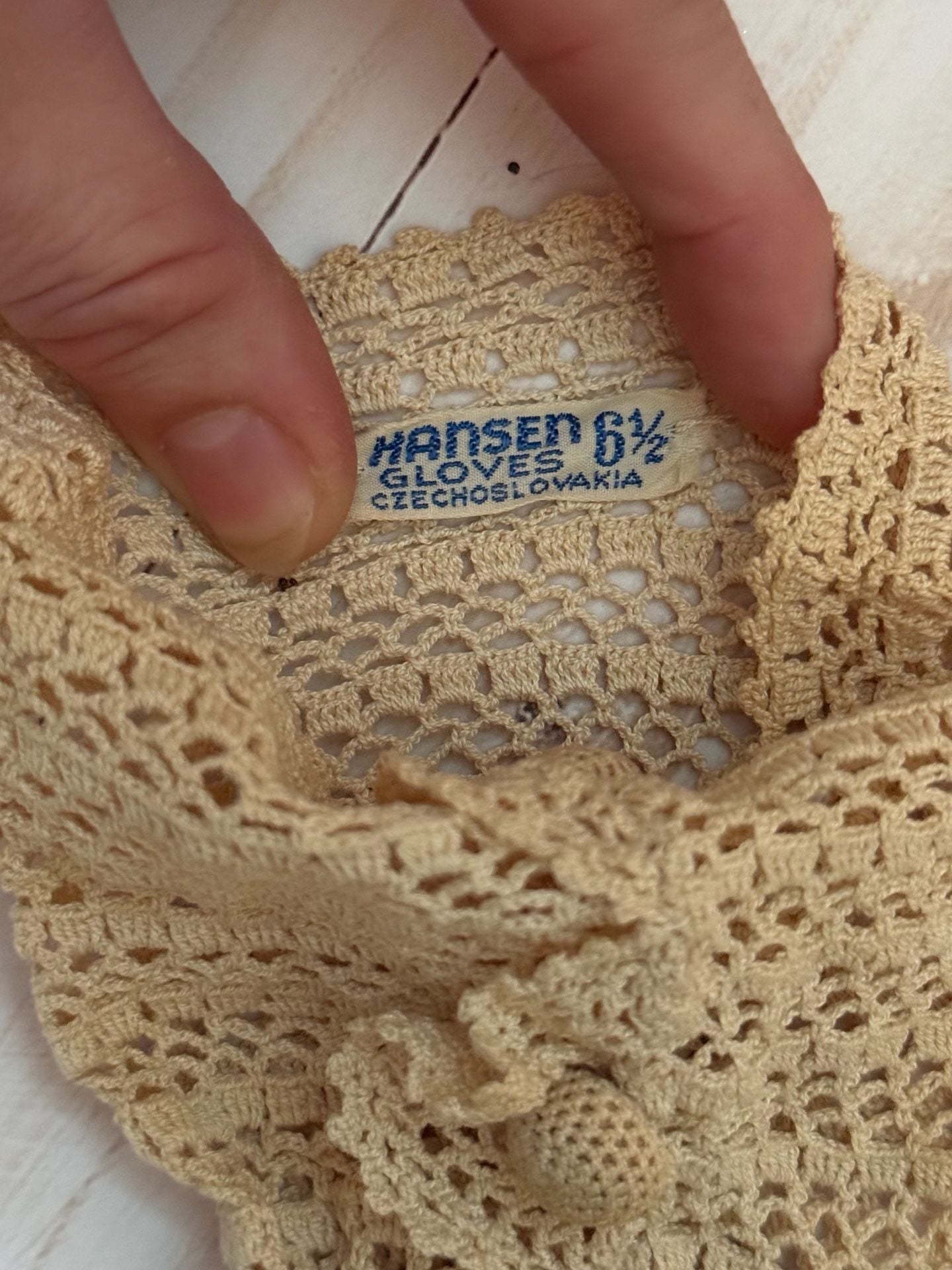 Hansen Gloves Size 6 1/2 Vintage Crochet Gloves 3