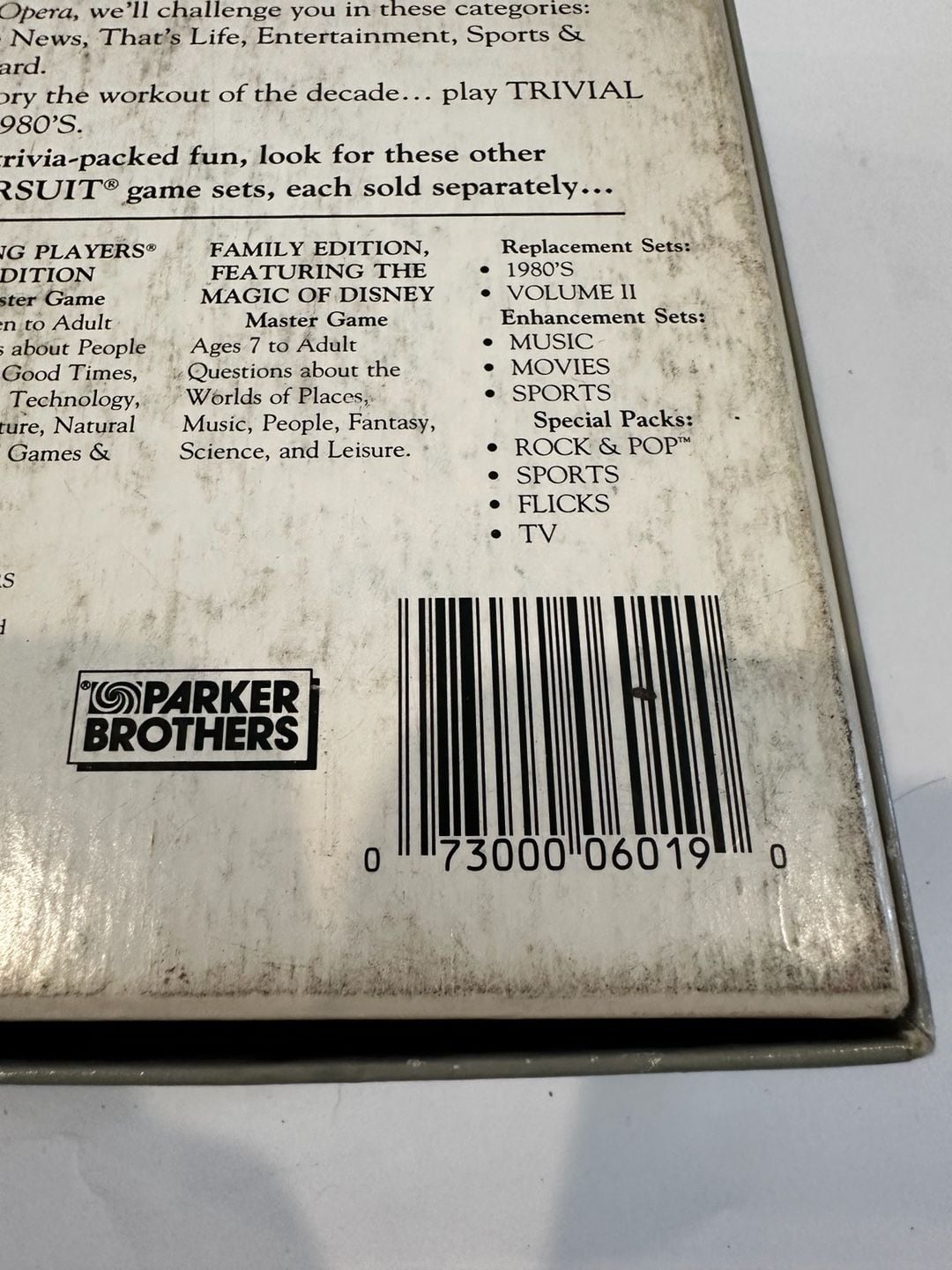 Parker Brothers Trivial Pursuit The 1980's Replacement Card Set No. 6019 8