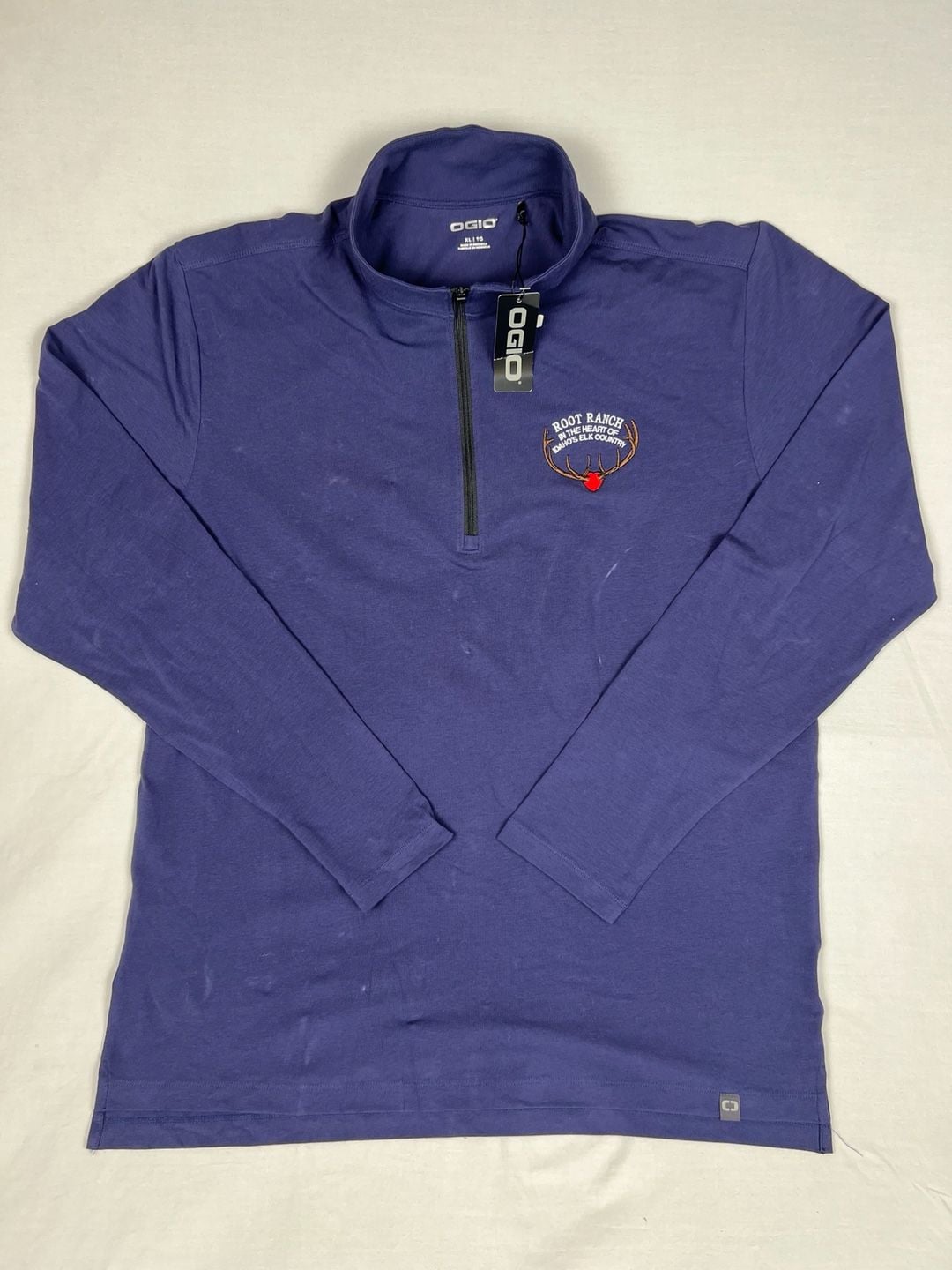 Ogio Root Ranch Quarter Zip Pullover XL Blue 2