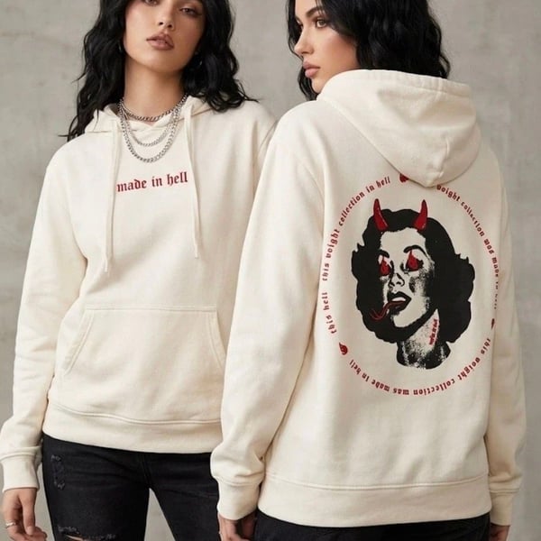 VOIGHT by Valentina "Made In Hell" Devil Girl Graphic Hoodie NWOT