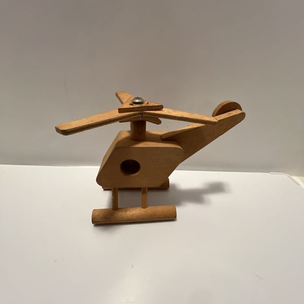 Montgomery Schoolhouse Wooden Helicopter Vintage Toy