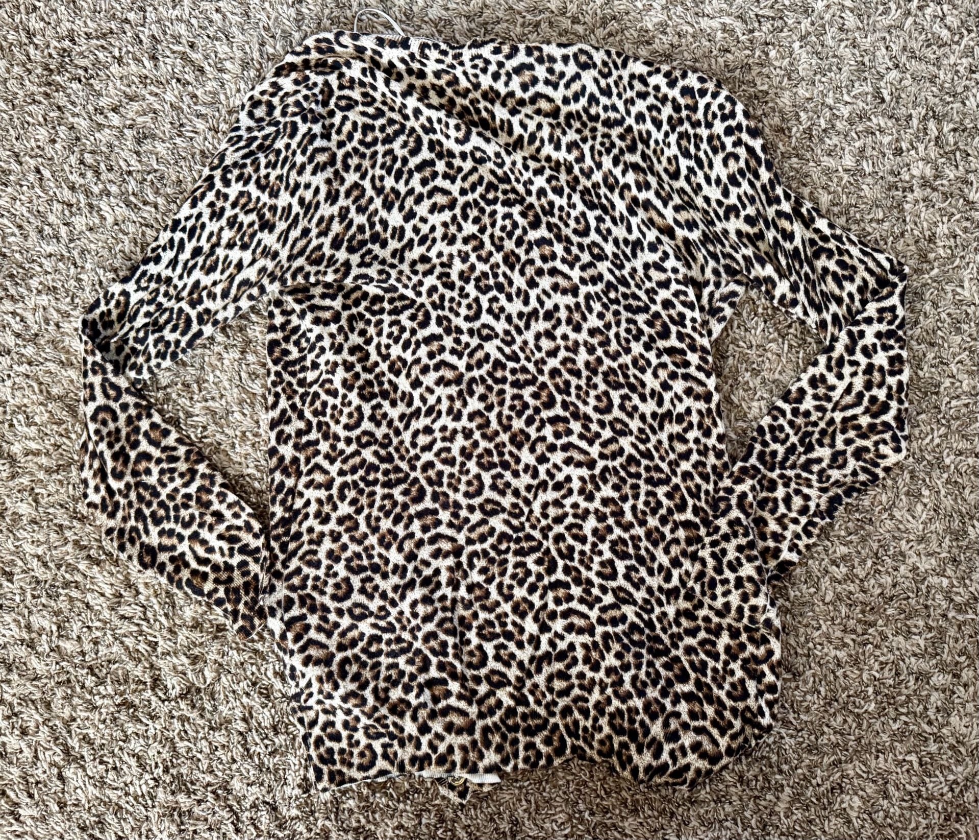 MICHAEL Michael Kors Cardigan Size S Cheetah Leopard Print Gold Zip Pockets 5