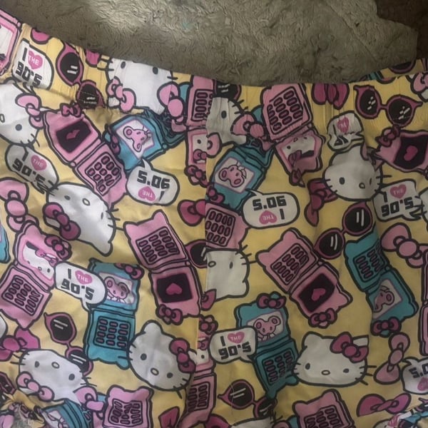 Sanrio Hello Kitty 90s Print Shorts Yellow