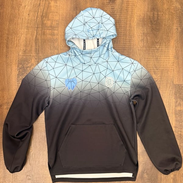 Overtime Cold Hearts Performance Hoodie Youth Y-Large Blue Black Gradient