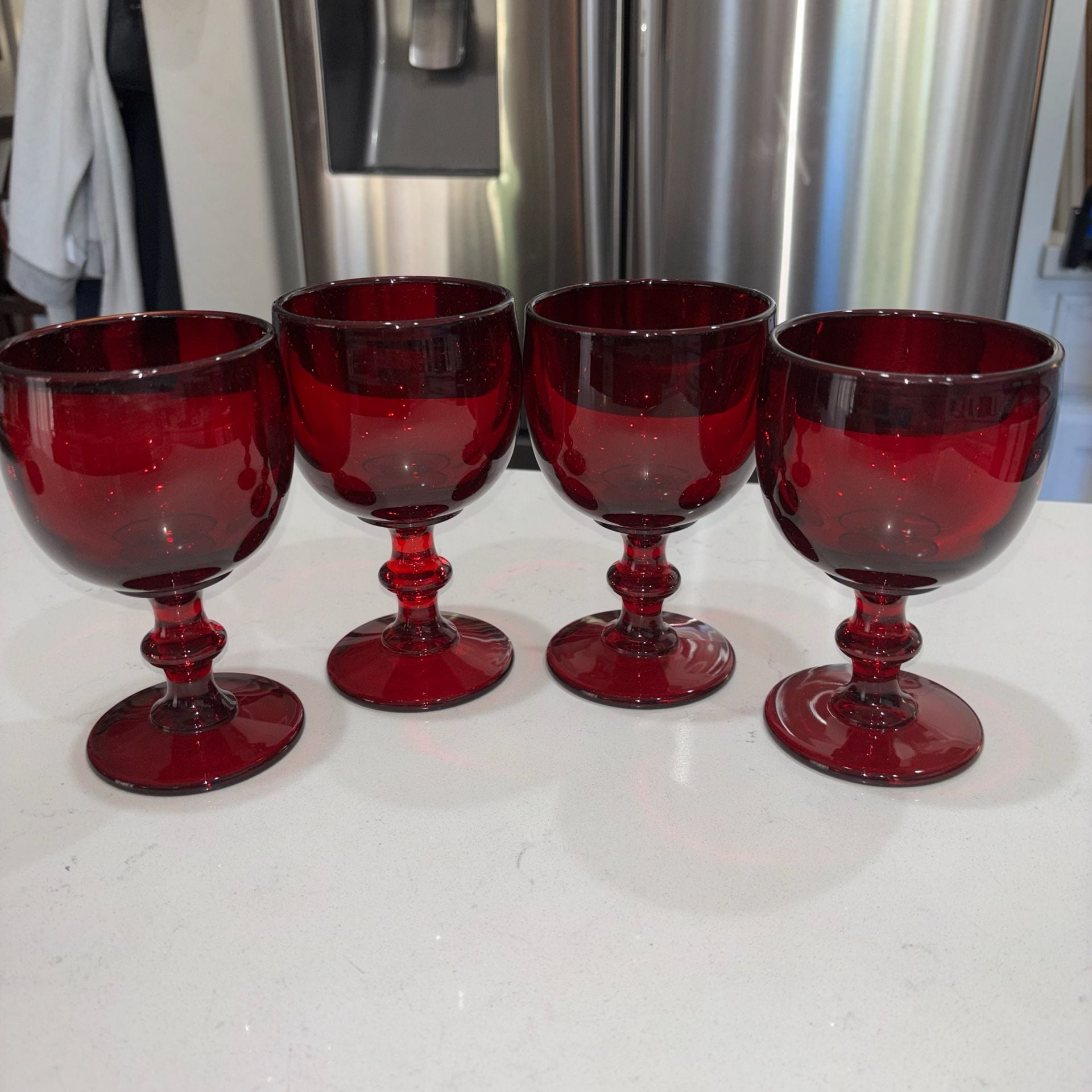Imperial Glass Hoffman House Ruby Red Water Goblet Set Of 4 1