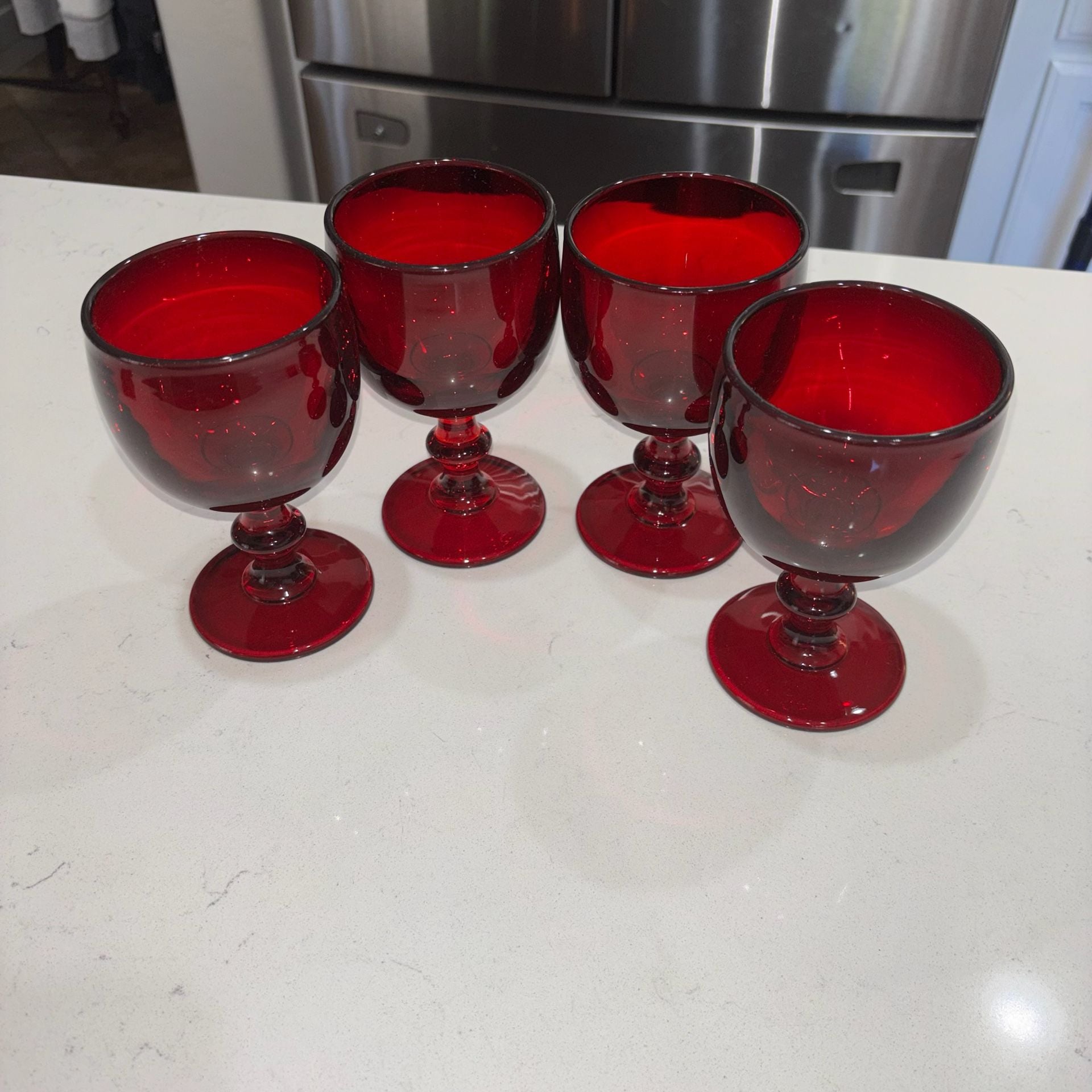 Imperial Glass Hoffman House Ruby Red Water Goblet Set Of 4 5
