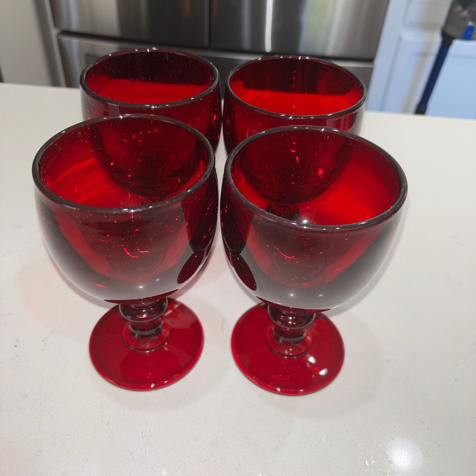 Imperial Glass Hoffman House Ruby Red Water Goblet Set Of 4 6