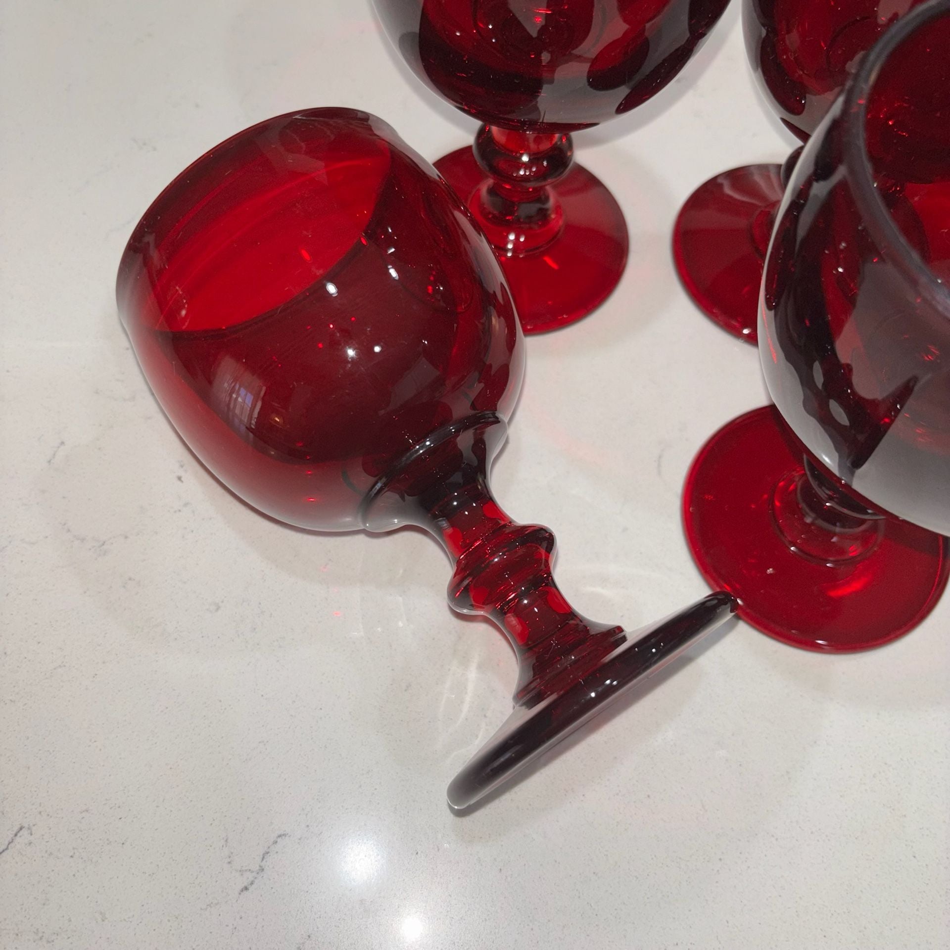 Imperial Glass Hoffman House Ruby Red Water Goblet Set Of 4 7