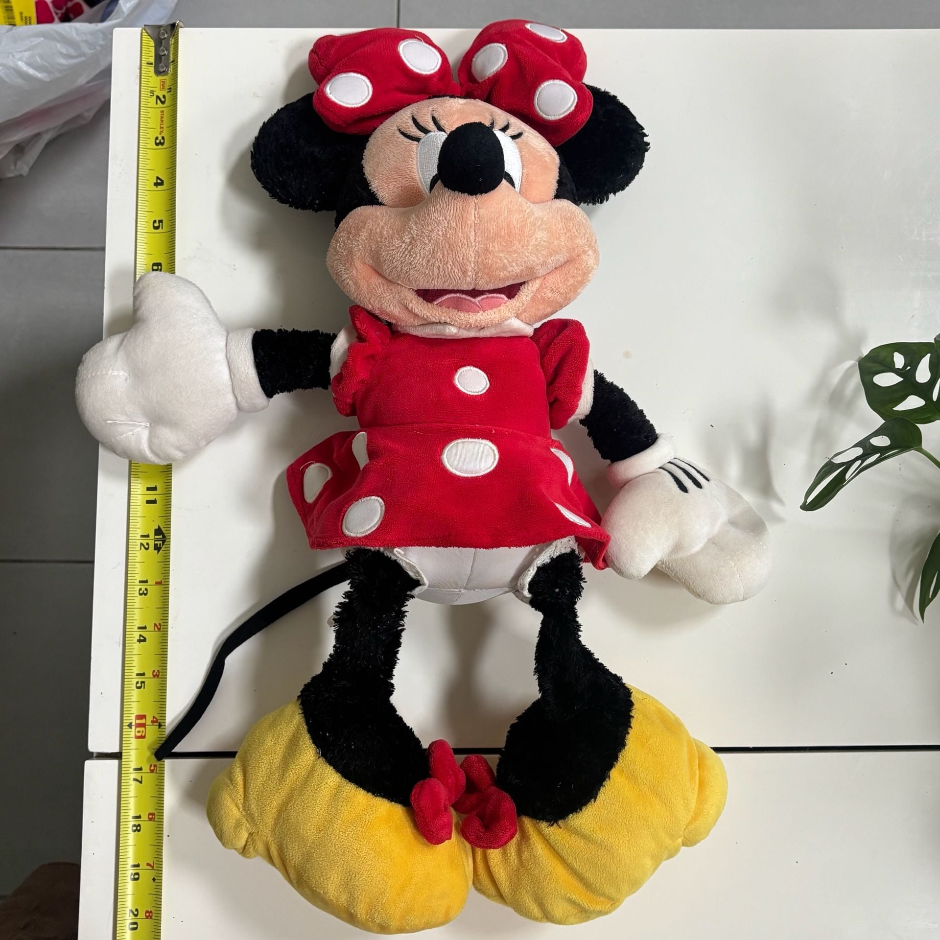Disney Minnie Mouse Plush 20” Stuffed Animal Toy Red Dress Yellow Shoes 4