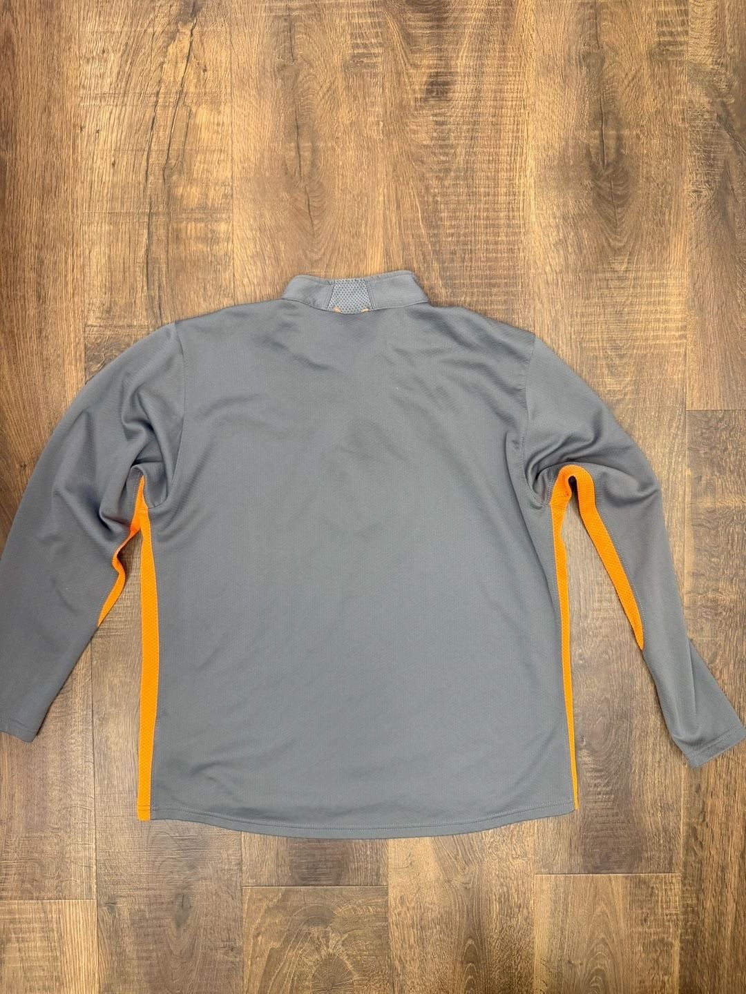 Nike Dri-Fit 1/4 Zip Pullover Size L Gray Orange Athletic Long Sleeve 5