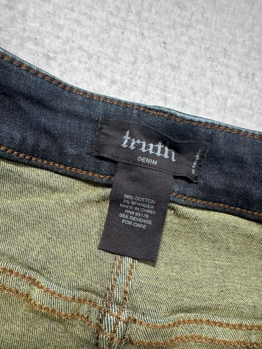 Truth Denim Republic Men’s Biker Skinny Jeans 30x32 Dark Wash NWT 7