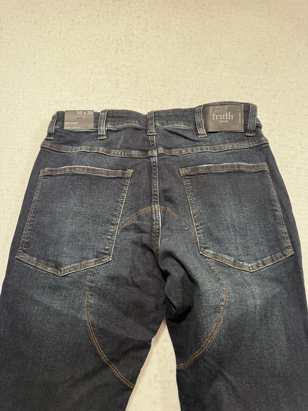 Truth Denim Republic Men’s Biker Skinny Jeans 30x32 Dark Wash NWT 9