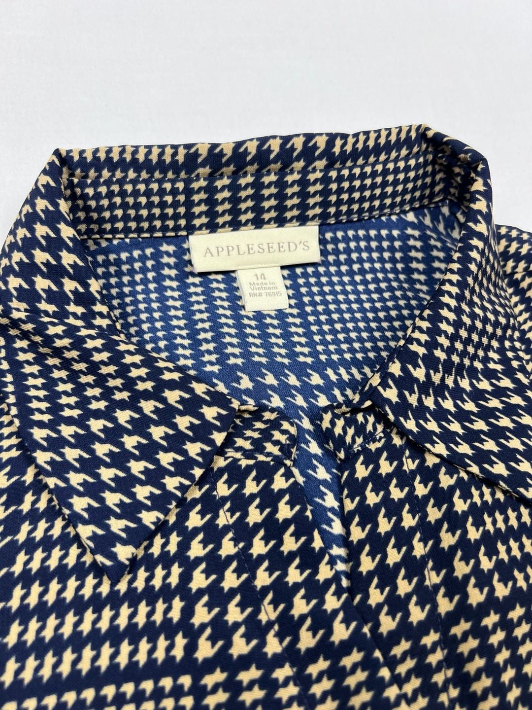 Appleseed's Houndstooth Button-Down Blouse Size 14 5