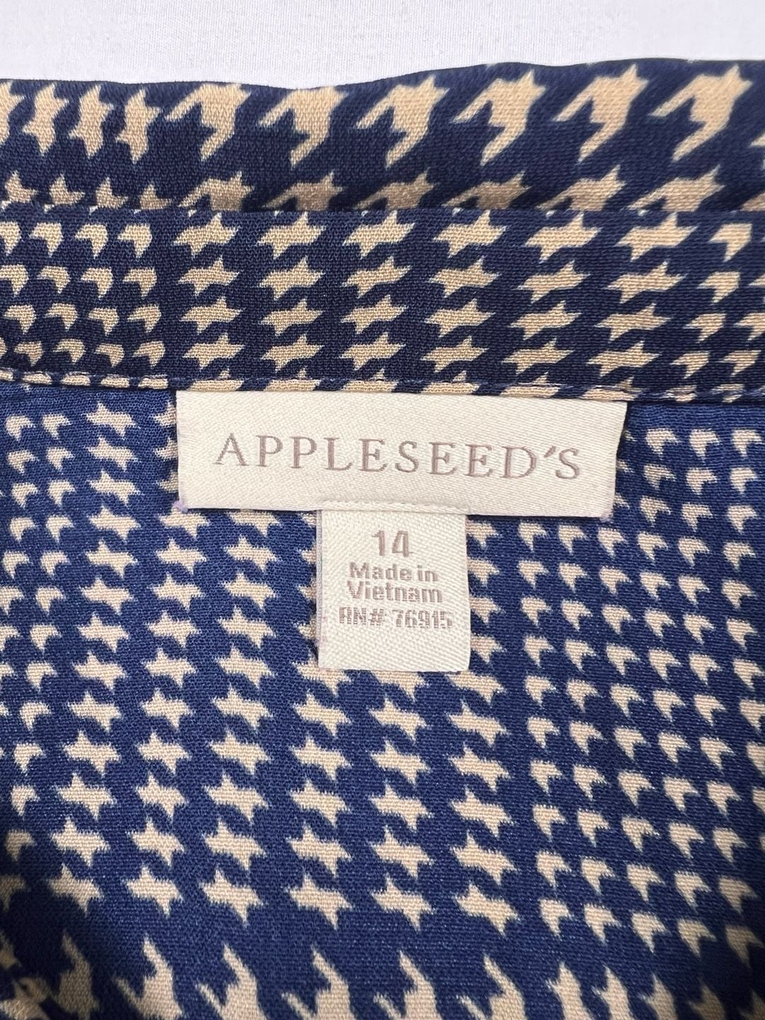 Appleseed's Houndstooth Button-Down Blouse Size 14 6