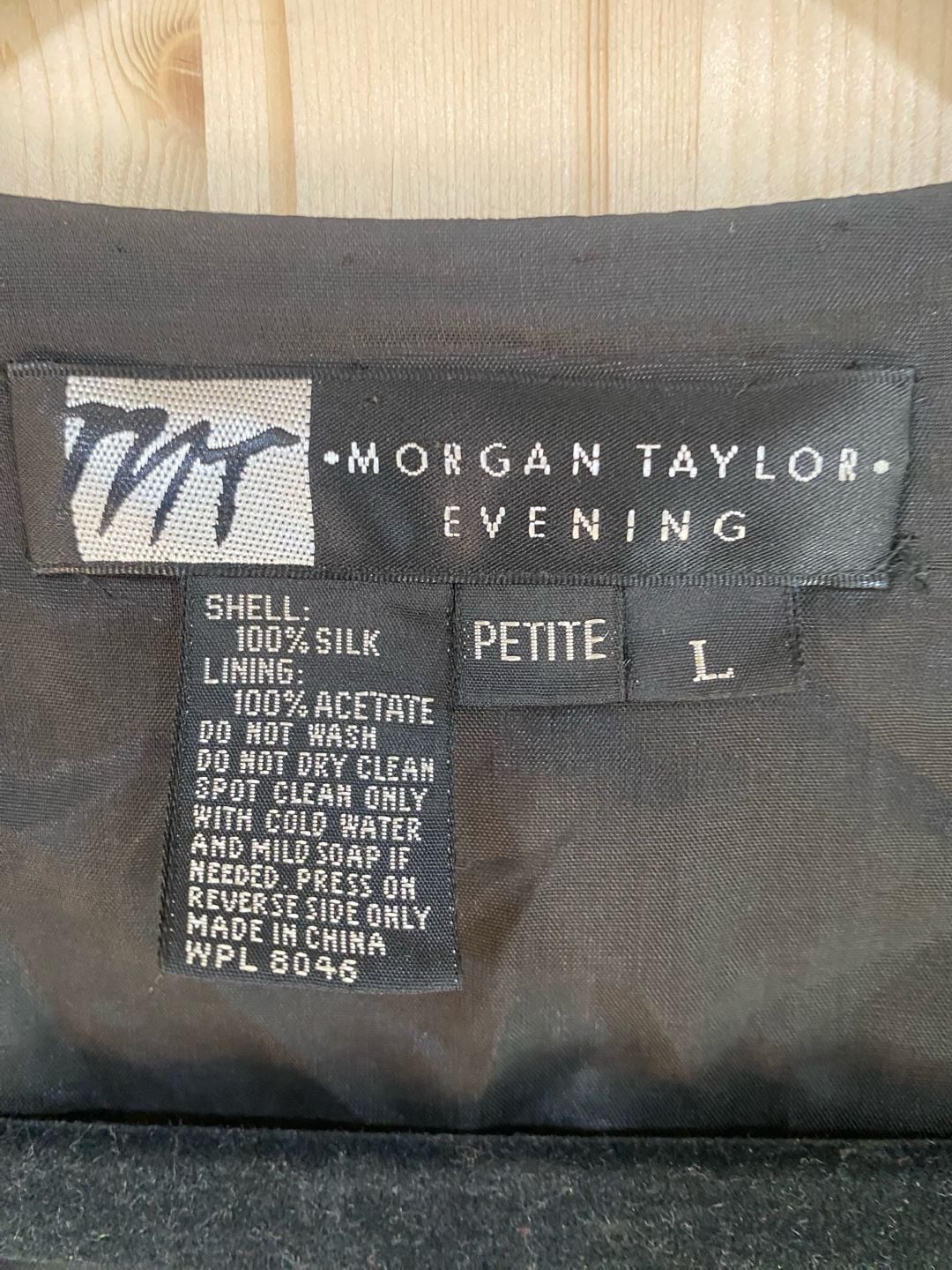 Morgan Taylor Evening Jacket Petite L Black Sequin Beaded Silk 7