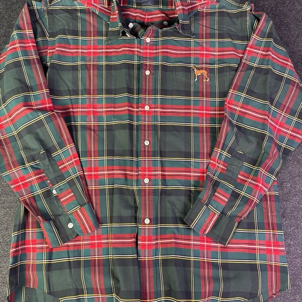 Ralph Lauren Blake Plaid Button Down Shirt Size L Dog Logo