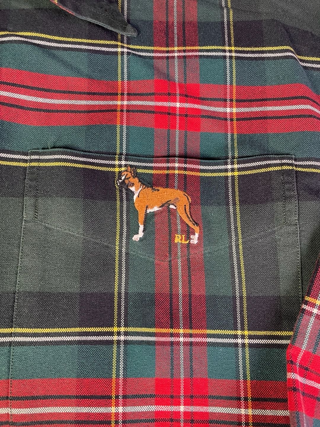 Ralph Lauren Blake Plaid Button Down Shirt Size L Dog Logo 4