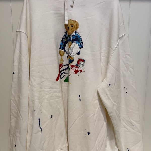 Polo Ralph Lauren Bear Paint Splatter Hoodie Size 4XLT