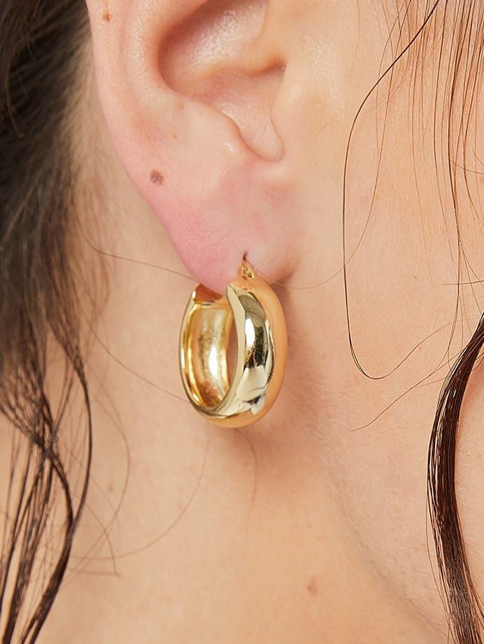 Charm-In Thick Hoop Earrings 2.3cm 3