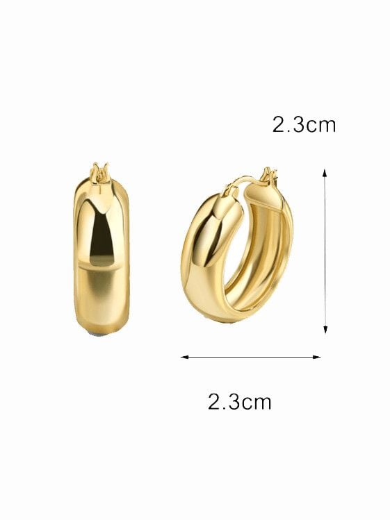Charm-In Thick Hoop Earrings 2.3cm 4