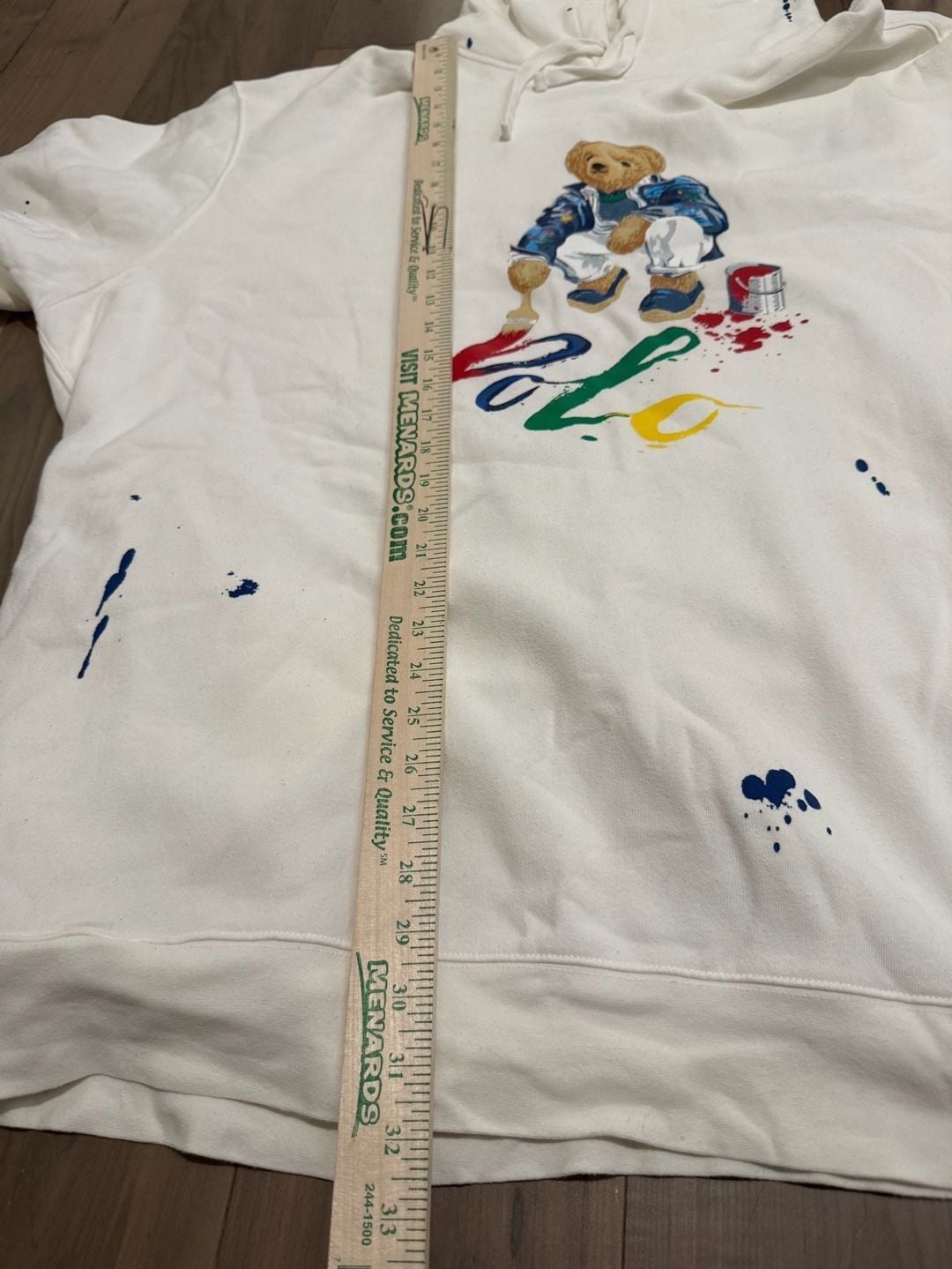 Polo Ralph Lauren Bear Paint Splatter Hoodie Size 4XLT 7