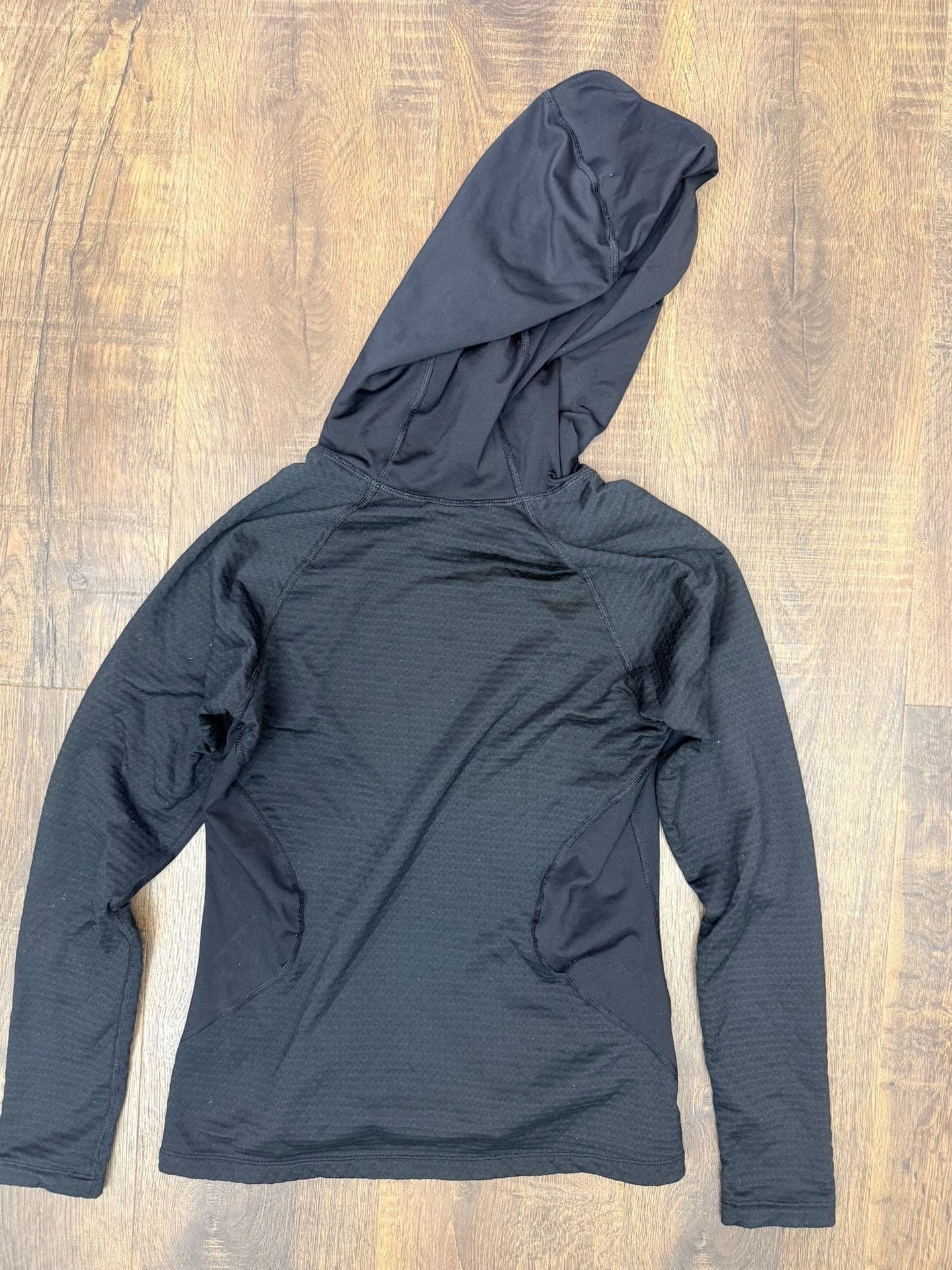 Nike Pro Hyperwarm Long Sleeve Hooded Running Top Size S Black 9