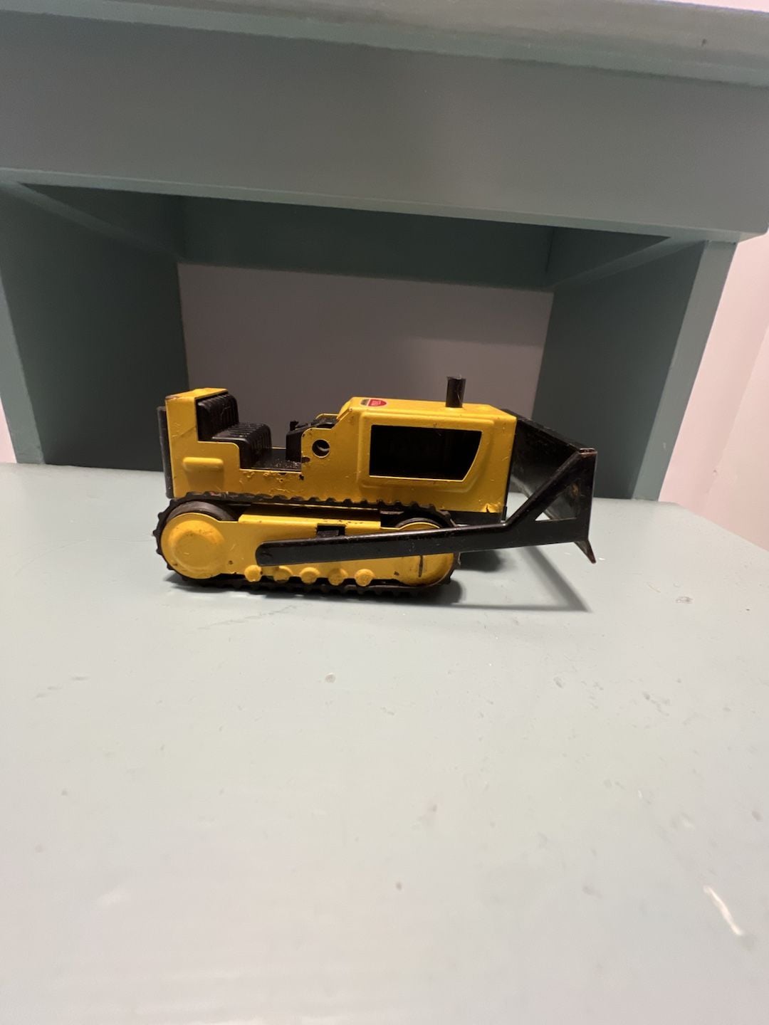 Tonka Vintage Yellow Black Pressed Steel Bulldozer Earthmover Toy 1