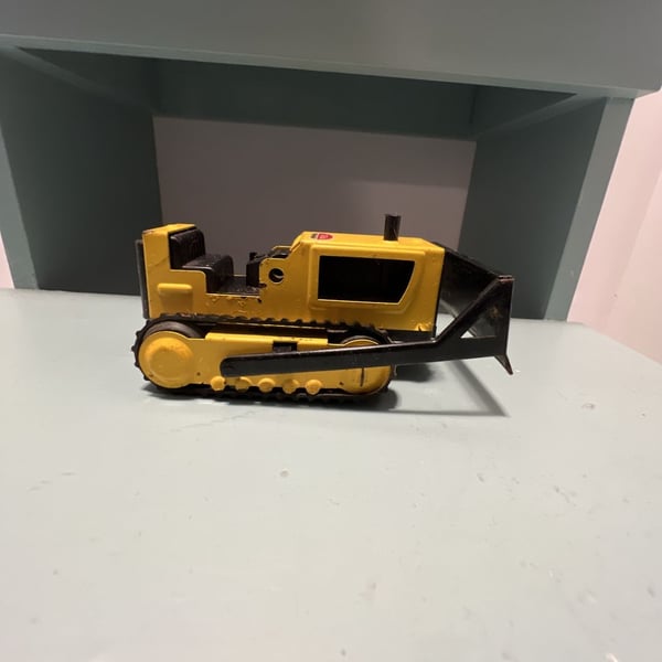 Tonka Vintage Yellow Black Pressed Steel Bulldozer Earthmover Toy