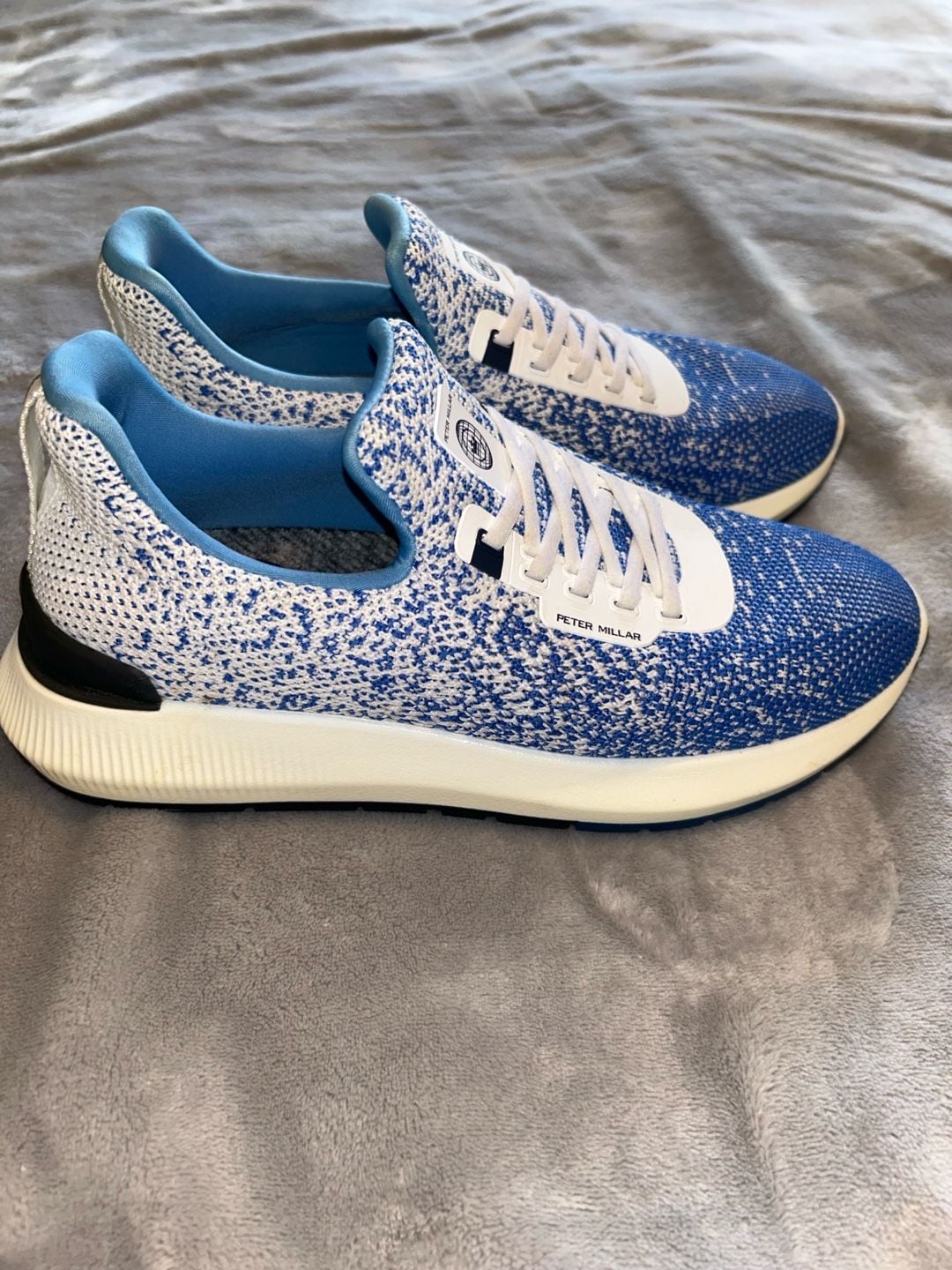 Womans Peter Millar Hyperlight Apollo Knit Sneakers Blue White size 7 2