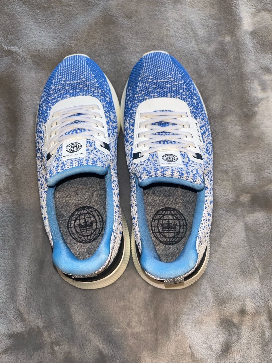 Womans Peter Millar Hyperlight Apollo Knit Sneakers Blue White size 7 3