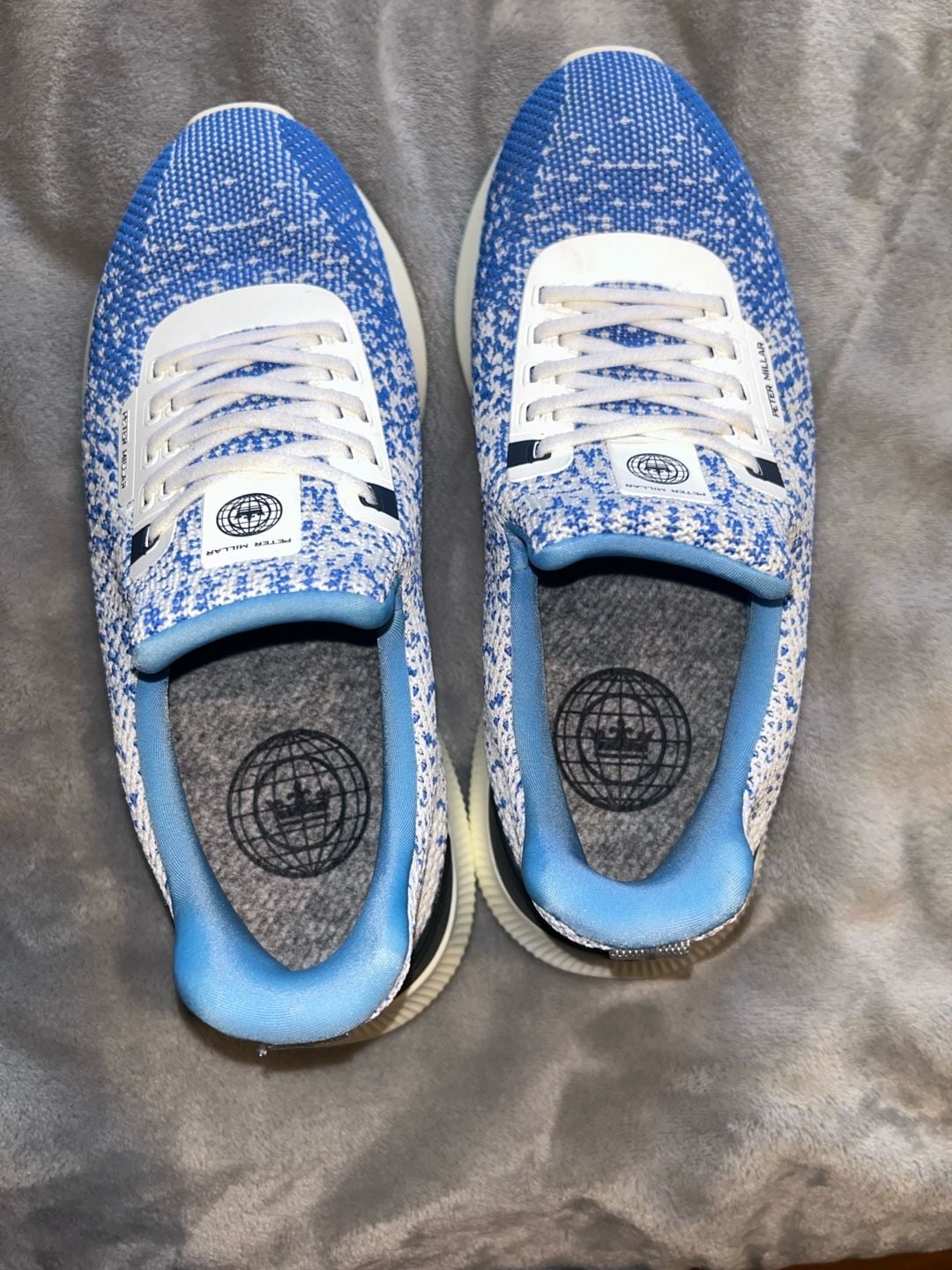 Womans Peter Millar Hyperlight Apollo Knit Sneakers Blue White size 7 7