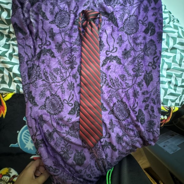 George Red and Black Striped Necktie