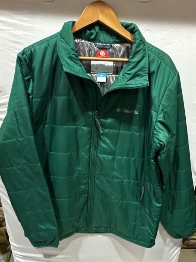Columbia Omni-Heat Puffer Jacket Size L Green Quilted Full Zip
E899 2