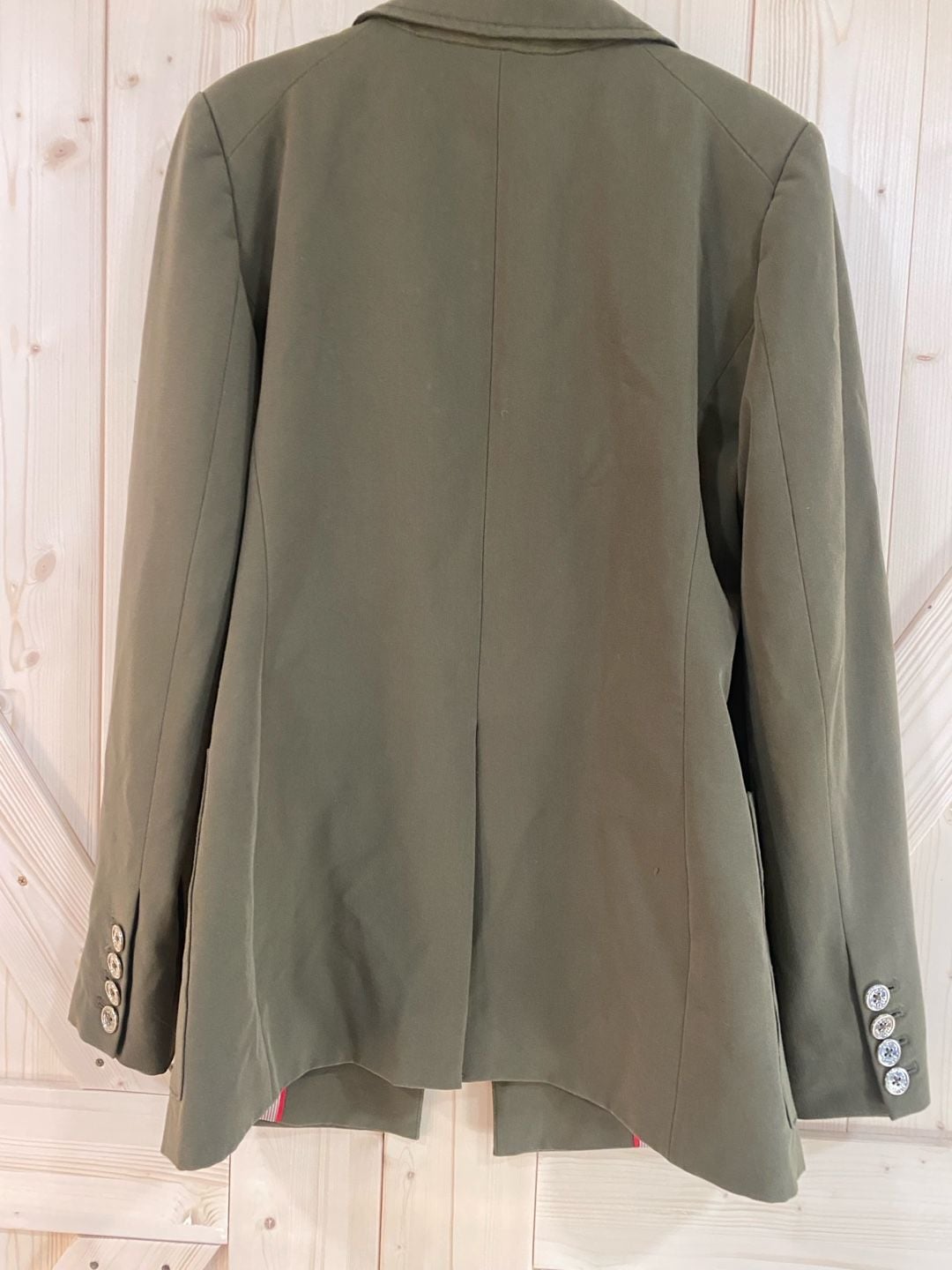 Tommy Hilfiger Women's Olive Green Double Breasted Blazer Jacket size large  7