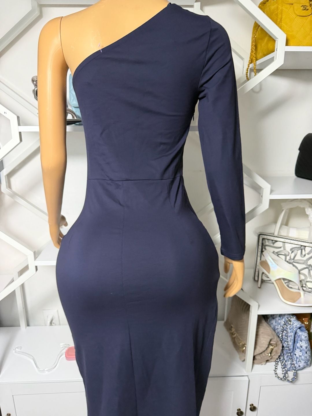BAE Women Elegant Ruched Mesh Party Evening Midi Dress With Long Sleeves, Slim Fit, For Autumn 8