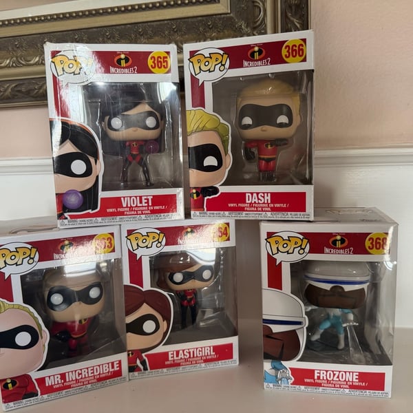 Funko Pop! Incredibles 2 Complete Set Of 5 Vinyl Figures