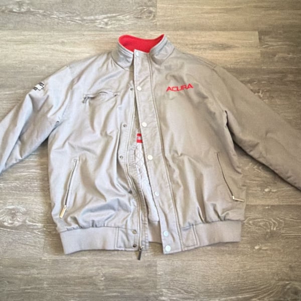 Acura Twill Jacket Size XXL Grey Vintage Bomber